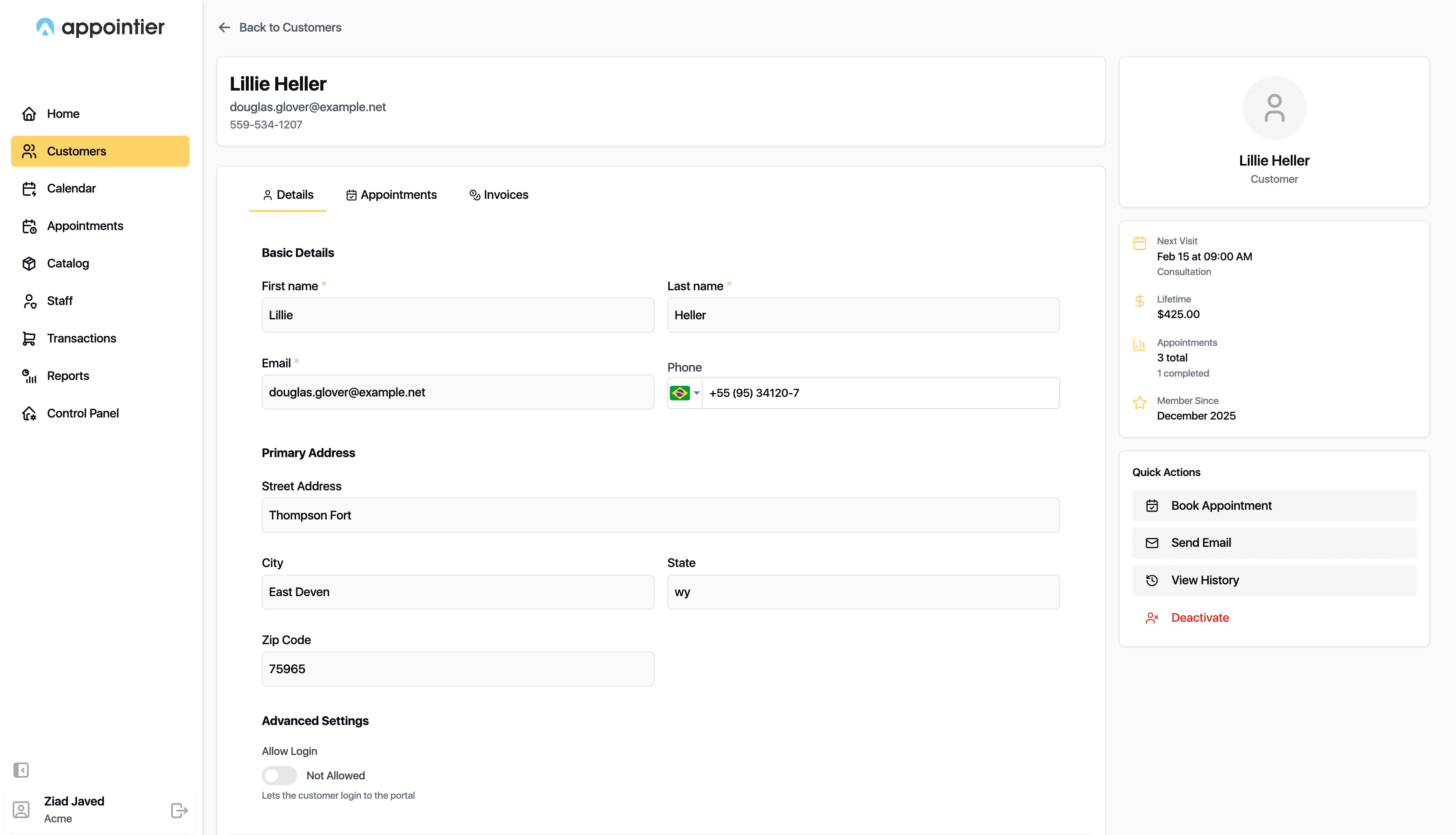 Appointier Dashboard